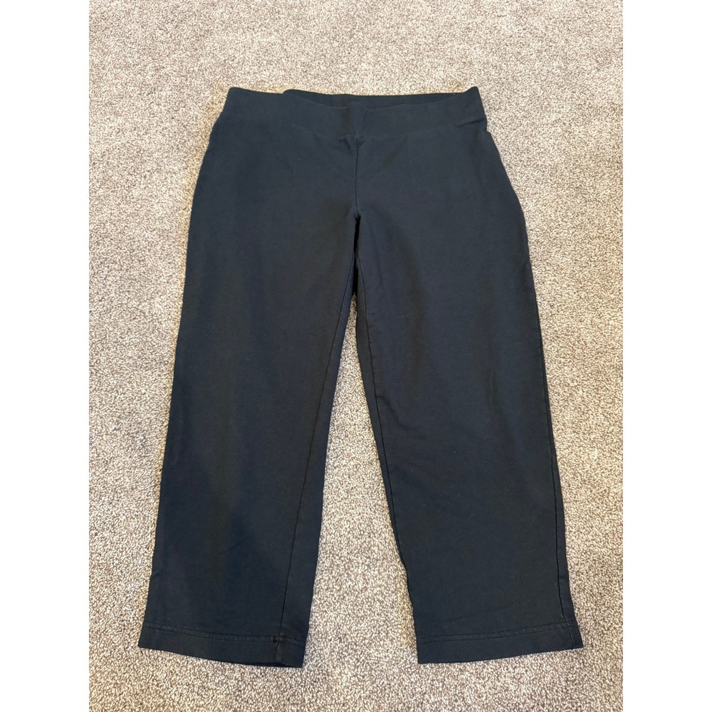 Pure Jill J. Jill Black Slim-Leg Cropped Pants Pima Cotton Modal Stretch Size M